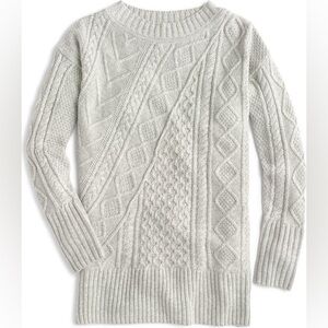 J.Crew Patchwork Cable Knit Oversize Tunic Sweater